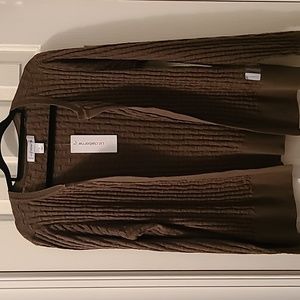 LIZ CLAIBORNE WOMEN'S OLIVE GREEN OPEN CARDIGAN SWEATER SIZE SMALL